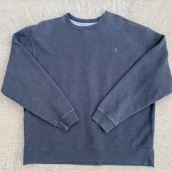 Grey Champion pullover crewneck sweatshirt w/ embroidered logo - Picture 1 of 4